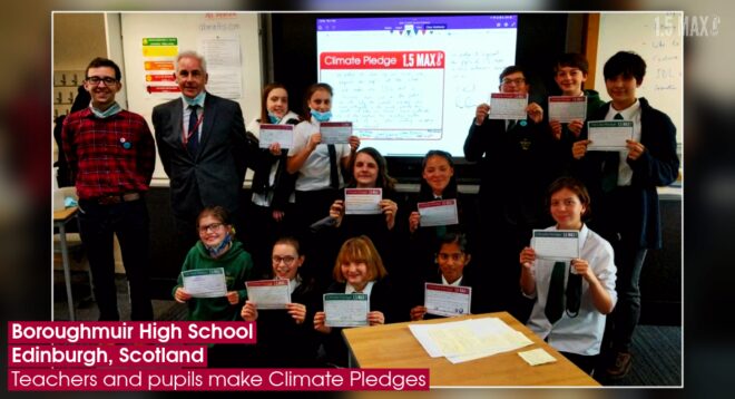 Boroughmuir High School - Edinburgh, Scotland - Teachers and pupils make Climate Pledges